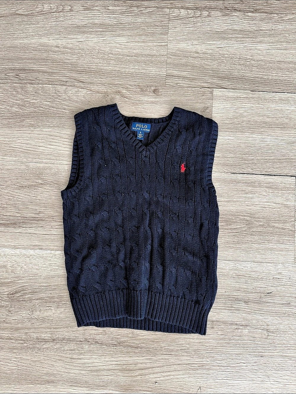 Polo Ralph Lauren Cable Knit Sweater Vest Blue Medium